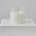 Large Moving Flameless LED Cream Glass Pillar Candles with Remote - 3 Options Available - Image 2