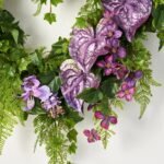 Purple Lilac & Plum Anthurium Heart Shaped Valentines Day Wreath - Image 2