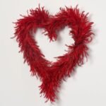 Red Plume Pampas Grass Heart Wreath Everyday Valentine's Day Decor