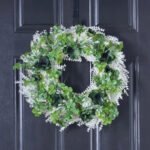 Luck of the Irish - Shamrock Clover & Emerald Anemone Blooms On White Sparkle Base St. Patrick's Day Wreath - Image 3