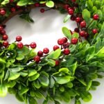 Holiday Boxwood & Red Berry Mini Wreath Candle Ring Centerpiece - Image 2