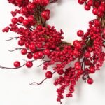 Waterproof Christmas Red Big Berry Mini Wreath or Holiday Candle Ring Centerpiece - Image 3