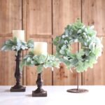 Mint Green Fuzzy Lamb's Ear Mini Wreath or Candle Wreath Centerpiece - Image 4