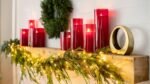 Moving Flameless LED Red Glass Pillar Candles with Remote Set of 6 - Image 5