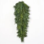 Outdoor UV Protected Bristle Pine Evergreen Teardrop Swag Base Hanging Decor