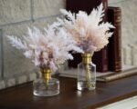 Ombre Pampas Grass Arrangement in Glass Bud Vase with Antiqued Gold Rim - 2 Size Options