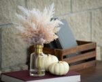 Ombre Pampas Grass Arrangement in Glass Bud Vase with Antiqued Gold Rim - 2 Size Options - Image 3