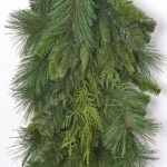 Outdoor UV Protected Bristle Pine Evergreen Teardrop Swag Base Hanging Decor - Image 3