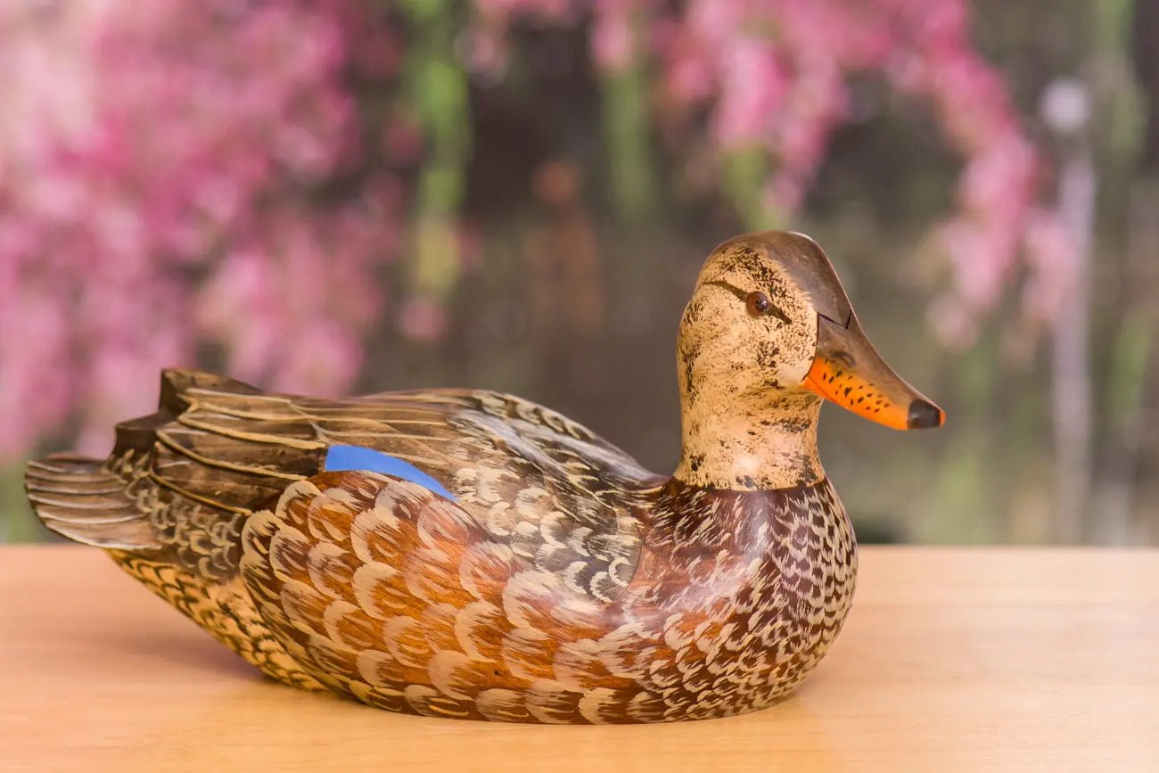 RCH6004 Hand Carved Blue Winged Teal Premier Hen Decorative Wooden Duck Decoy - Image 1