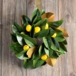 Real Touch Magnolia Leaves with Lemon Mini Wreath - Image 4