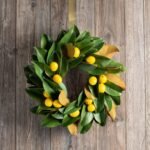 Real Touch Magnolia Leaves with Lemon Mini Wreath - Image 3
