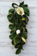 Real Touch White Magnolia All Seasons Teardrop Front Door Swag - Image 7