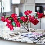 Lifelike Fuchsia Pink Bougainvillea Water Illusion Arrangement in Rectangular Glass Vase