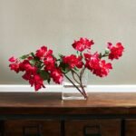 Lifelike Fuchsia Pink Bougainvillea Water Illusion Arrangement in Rectangular Glass Vase - Image 3