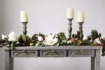 Real Touch White Magnolia Flower & Leaf All Seasons Garland Table Runner - Image 5