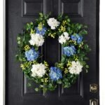Blue & White Hydrangea, English Ivy & Berry Everyday Spring Front Door Wreath - Image 4