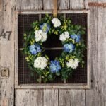 Blue & White Hydrangea, English Ivy & Berry Everyday Spring Front Door Wreath - Image 5