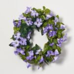 Cascades of Blooming Purple Petunia Faux Floral Spring Summer Front Door Wreath
