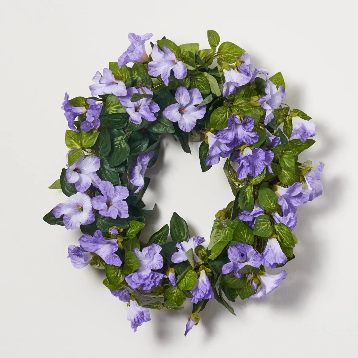 SW1293CascadesofBloomingPetuniaFauxFloralSprin_4 Cascades of Blooming Purple Petunia Faux Floral Spring Summer Front Door Wreath - Image 1