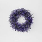 Lifelike Faux Garden Lavender Spring Summer Purple Front Door UV-Protected Outdoor Wreath - Image 5