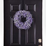 Lifelike Faux Garden Lavender Spring Summer Purple Front Door UV-Protected Outdoor Wreath - Image 3