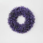 Lifelike Faux Garden Lavender Spring Summer Purple Front Door UV-Protected Outdoor Wreath - Image 4