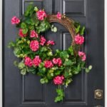 Pink Paradise - Bright Pink Hanging Geranium with French Begonia Leaf & Seeded Eucalyptus Everyday Spring Summer Front Door Wreath - Image 3