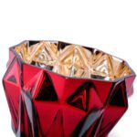 Christmas Red & Gold Geometric Gem Stone Ruby Flower Bowl Vase Planter Pot - Image 3