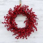 Waterproof Red Berry Front Door Christmas Holiday Front Door Wreath - Image 2